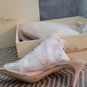 Clear heel sandals